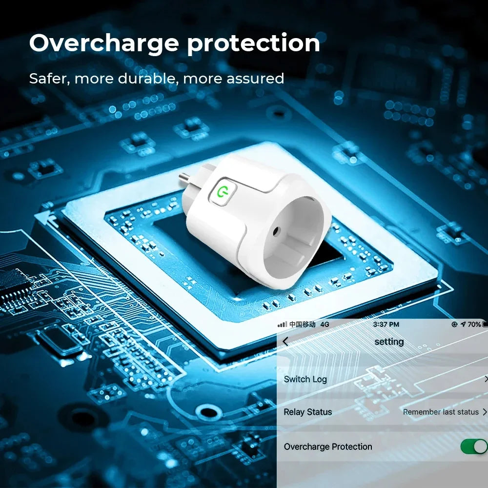 Smart WiFi Plug EU 16A/20A Tuya Power Monitor Socket with Timer Switch Voice Control for Alexa Google Assistant Smart Life App