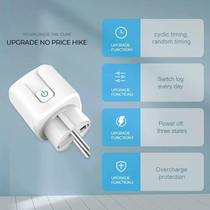 Smart WiFi Plug EU 16A/20A Tuya Power Monitor Socket with Timer Switch Voice Control for Alexa Google Assistant Smart Life App