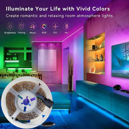 RGB Led Strip Lights 5m 10m 20m 30m Led Room Light with APP Control Flexible Ribbon Luces Led Tape for Room Bedroom Decoration