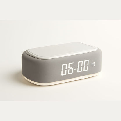 Wireless Charger Alarm Clock Time LED Light Thermometer Earphone Phone Charger 15W Fast Charging Dock Station for iPhone Samsung